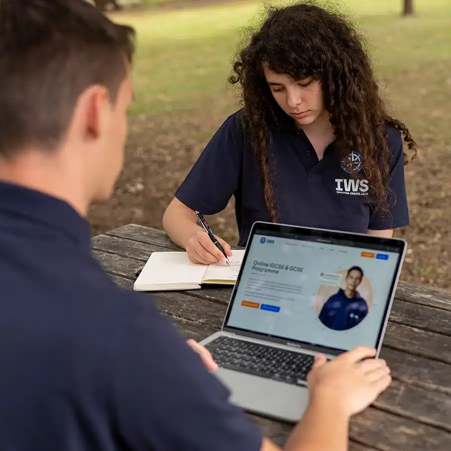 A Level student in a live online lesson with a qualified IWS teacher
